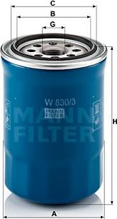 Mann-Filter W 830/3 - Filtro olio www.autoricambit.com