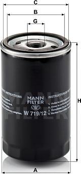 Mann-Filter W 719/12 - Filtro olio www.autoricambit.com