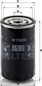 Mann-Filter W 719/36 - Filtro olio www.autoricambit.com