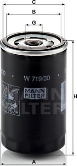 Mann-Filter W 719/30 - Filtro olio www.autoricambit.com