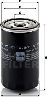 Mann-Filter W 719/33 - Filtro olio www.autoricambit.com