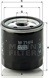 Mann-Filter W 714/4 - Filtro olio www.autoricambit.com