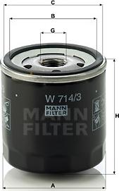 Mann-Filter W 714/3 - Filtro olio www.autoricambit.com