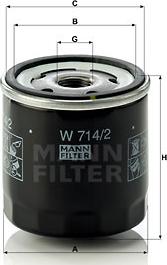 Mann-Filter W 714/2 - Filtro olio www.autoricambit.com