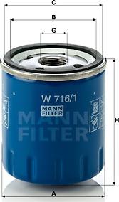 Mann-Filter W 716/1 - Filtro olio www.autoricambit.com
