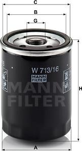 Mann-Filter W 713/16 - Filtro olio www.autoricambit.com