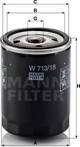 Mann-Filter W 713/18 - Filtro olio www.autoricambit.com