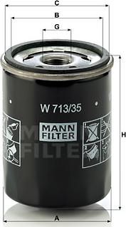Mann-Filter W 713/35 - Filtro olio www.autoricambit.com