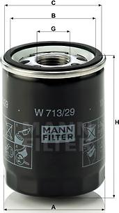 Mann-Filter W 713/29 - Filtro olio www.autoricambit.com