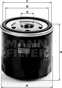 Mann-Filter W 712/92 - Filtro olio www.autoricambit.com