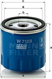 Mann-Filter W 712/9 - Filtro olio www.autoricambit.com