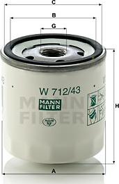 Mann-Filter W 712/43 (10) - Filtro olio www.autoricambit.com