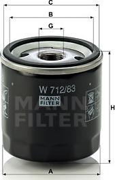 Mann-Filter W 712/83 - Filtro olio www.autoricambit.com