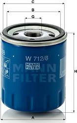 Mann-Filter W 712/8 - Filtro olio www.autoricambit.com