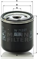 Mann-Filter W 712/21 - Filtro olio www.autoricambit.com