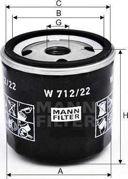 Mann-Filter W 712/22 - Filtro olio www.autoricambit.com