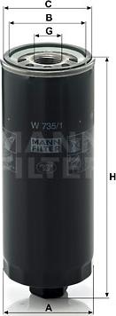 Mann-Filter W 735/1 - Filtro olio www.autoricambit.com