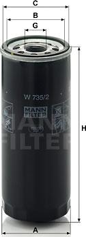 Mann-Filter W 735/2 - Filtro olio www.autoricambit.com