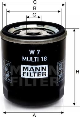 Mann-Filter W 7 MULTI 18 - Filtro olio www.autoricambit.com