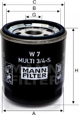Mann-Filter W 7 MULTI 3/4-S - Filtro olio www.autoricambit.com