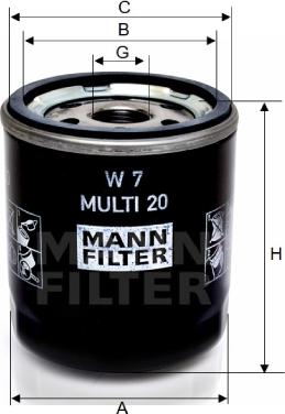 Mann-Filter W 7 MULTI 20 - Filtro olio www.autoricambit.com