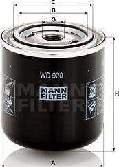 Mann-Filter WD 920 - Filtro, Sistema idraulico di lavoro www.autoricambit.com