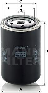 Mann-Filter WK 940/19 - Filtro carburante www.autoricambit.com