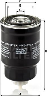 Mann-Filter WK 940/22 - Filtro carburante www.autoricambit.com