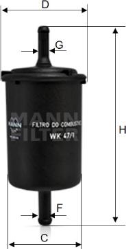 Mann-Filter WK 47/1 - Filtro carburante www.autoricambit.com