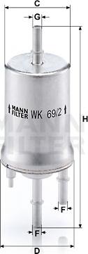 Mann-Filter WK 69/2 - Filtro carburante www.autoricambit.com