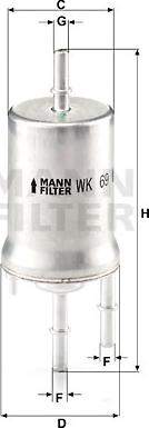 Mann-Filter WK 69 - Filtro carburante www.autoricambit.com