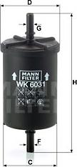Mann-Filter WK 6031 - Filtro carburante www.autoricambit.com