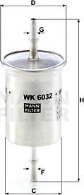 Mann-Filter WK 6032 - Filtro carburante www.autoricambit.com