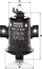 Mann-Filter WK 614/36 x - Filtro carburante www.autoricambit.com