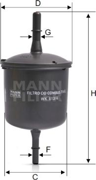 Mann-Filter WK 613/4 - Filtro carburante www.autoricambit.com