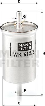 Mann-Filter WK 612/6 - Filtro carburante www.autoricambit.com