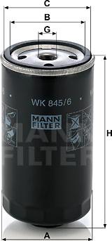 Mann-Filter WK 845/6 - Filtro carburante www.autoricambit.com