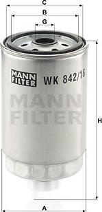 Mann-Filter WK 842/16 - Filtro carburante www.autoricambit.com