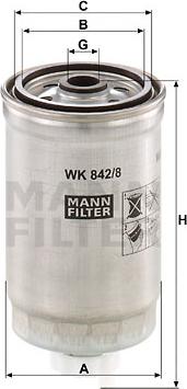 Mann-Filter WK 842/8 - Filtro carburante www.autoricambit.com