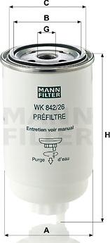 Mann-Filter WK 842/26 - Filtro carburante www.autoricambit.com