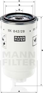 Mann-Filter WK 842/28 - Filtro carburante www.autoricambit.com