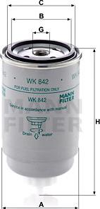 Mann-Filter WK 842 - Filtro carburante www.autoricambit.com