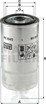 Mann-Filter WK 854/5 - Filtro carburante www.autoricambit.com