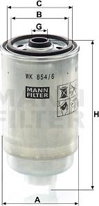 Mann-Filter WK 854/6 - Filtro carburante www.autoricambit.com