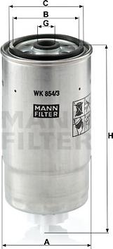 Mann-Filter WK 854/3 - Filtro carburante www.autoricambit.com