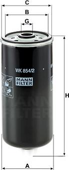 Mann-Filter WK 854/2 - Filtro carburante www.autoricambit.com