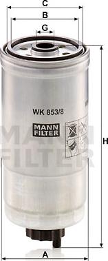 Mann-Filter WK 853/8 - Filtro carburante www.autoricambit.com