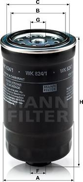 Mann-Filter WK 824/1 - Filtro carburante www.autoricambit.com