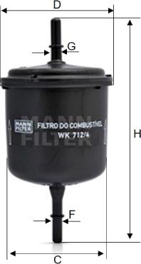 Mann-Filter WK 712/4 - Filtro carburante www.autoricambit.com