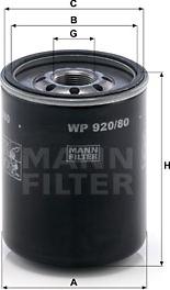 Mann-Filter WP 920/80 - Filtro olio www.autoricambit.com